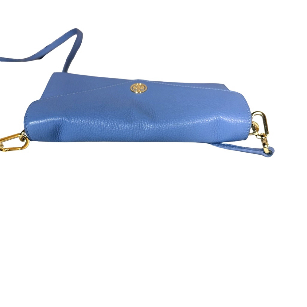Tory Burch Sky Blue Leather Robinson Envelope Crossbody Bag - Picture 10 of 14